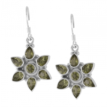 Green peridot 925 silver fashion earrings